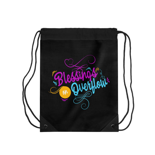 Blessings On Overflow Drawstring Bag - ClaimedbyGodDesigns