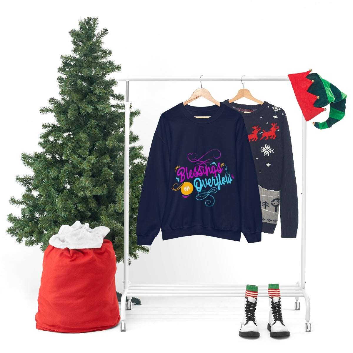 Blessings On Overflow Unisex Heavy Blend™ Crewneck Sweatshirt - ClaimedbyGodDesigns