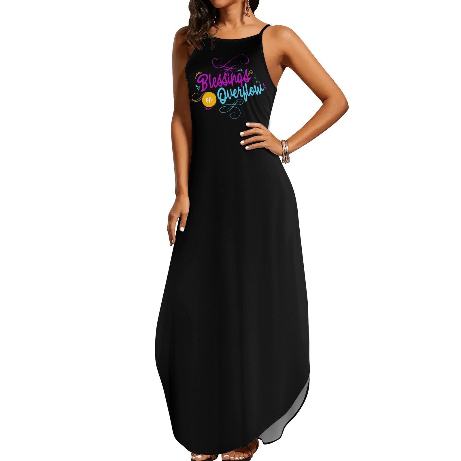 Blessings On Overflow Womens Christian Elegant Sleeveless Summer Maxi –  ClaimedbyGodDesigns