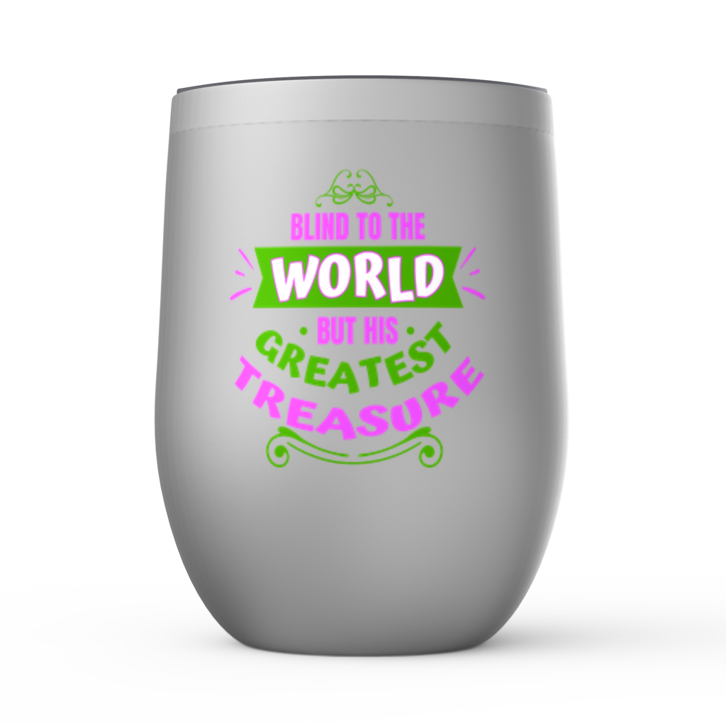 Blind To The World But His Greatest Treasure Stemless Wine Tumblers 12oz - ClaimedbyGodDesigns