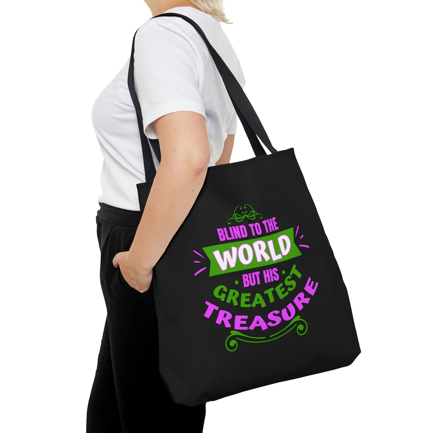 Blind To The World But His Greatest Treasure Tote Bag - ClaimedbyGodDesigns