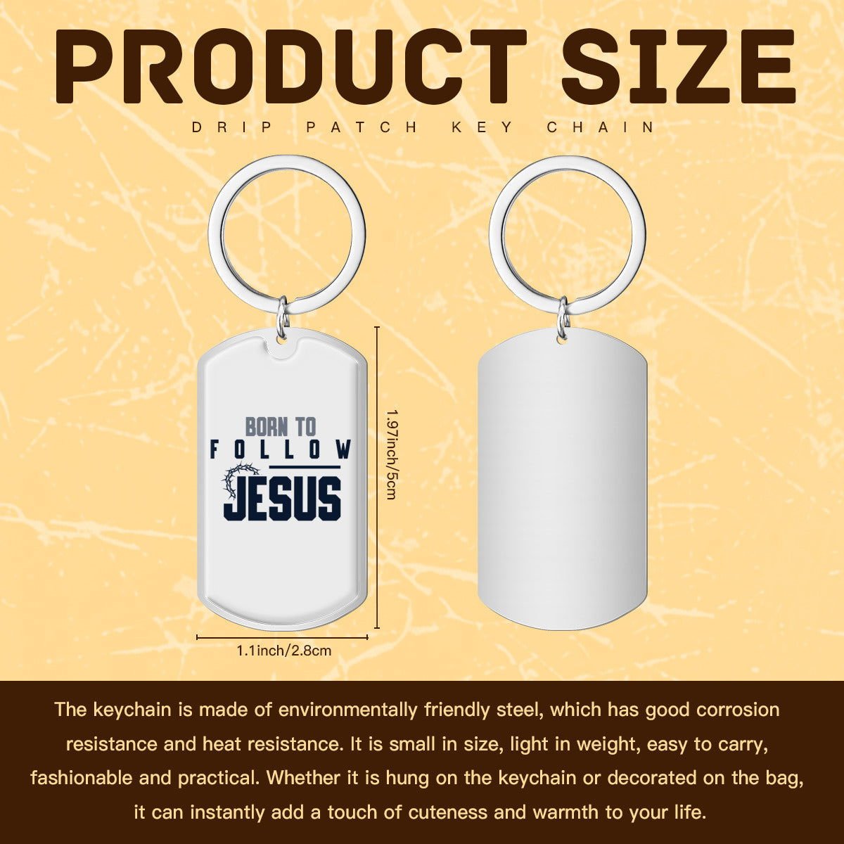 Born to Follow Keychain - Inspirational Christian Stainless Steel Accessory - ClaimedbyGodDesigns