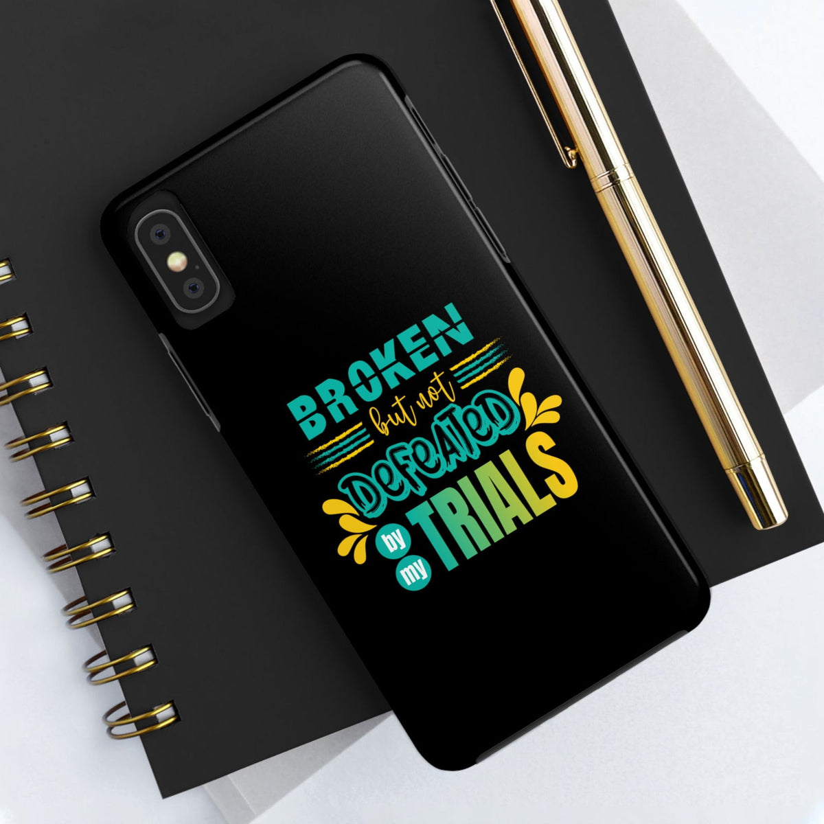 Broken But Not Defeated By My Trials Tough Phone Cases, Case-Mate - ClaimedbyGodDesigns