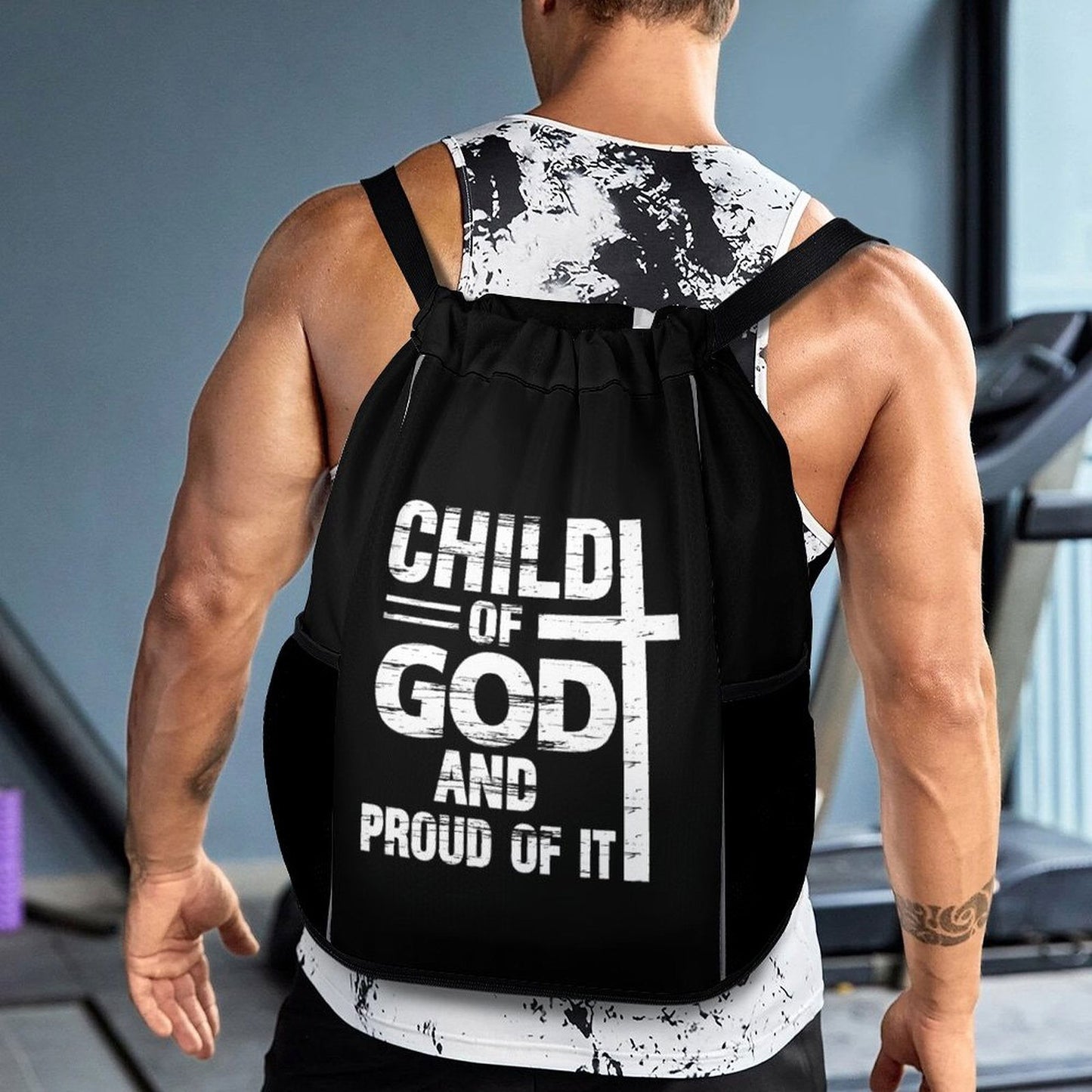 Child Of God And Proud Of It Christian Waffle Cloth Drawstring Bag - ClaimedbyGodDesigns