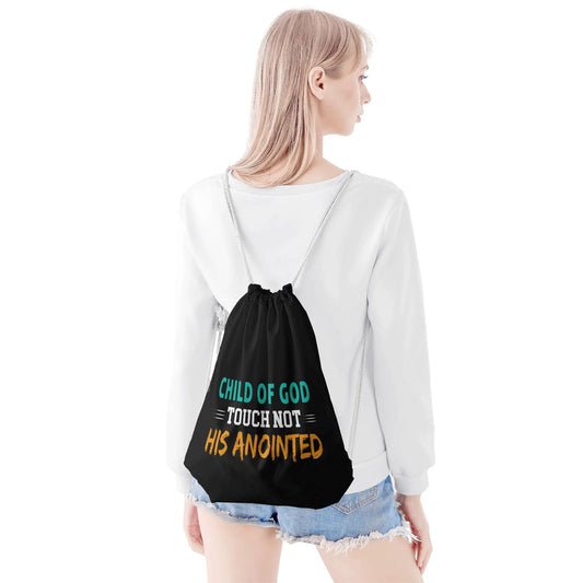 Child Of God Touch Not His Anointed Gym Drawstring Bag - ClaimedbyGodDesigns