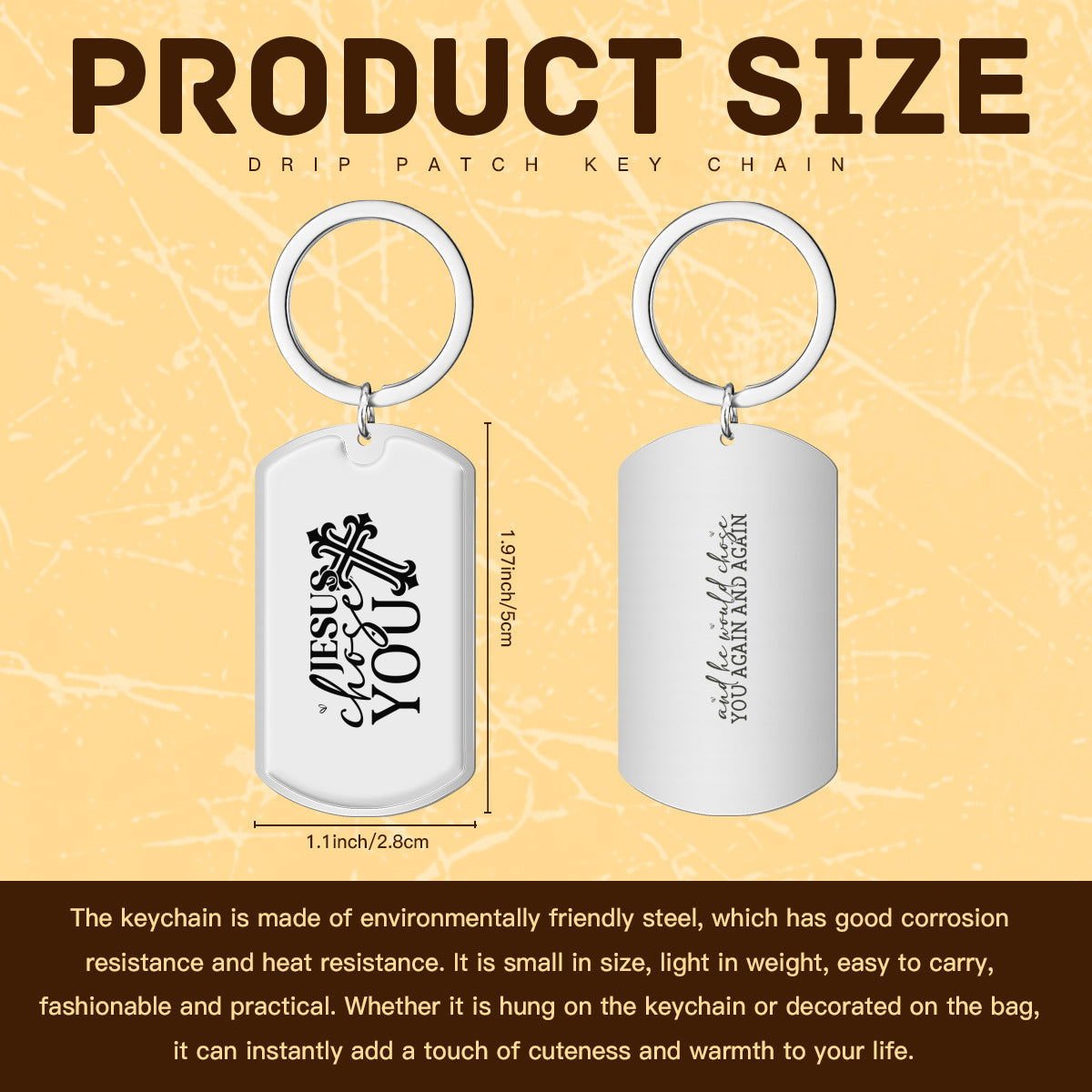 Chose You Keychain - Inspirational Christian Stainless Steel Accessory - ClaimedbyGodDesigns