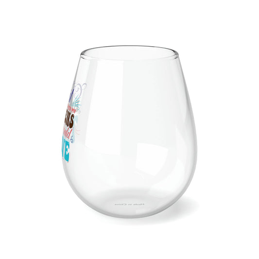 Christ Carried My Burdens So I Could Thrive Stemless Wine Glass, 11.75oz - ClaimedbyGodDesigns