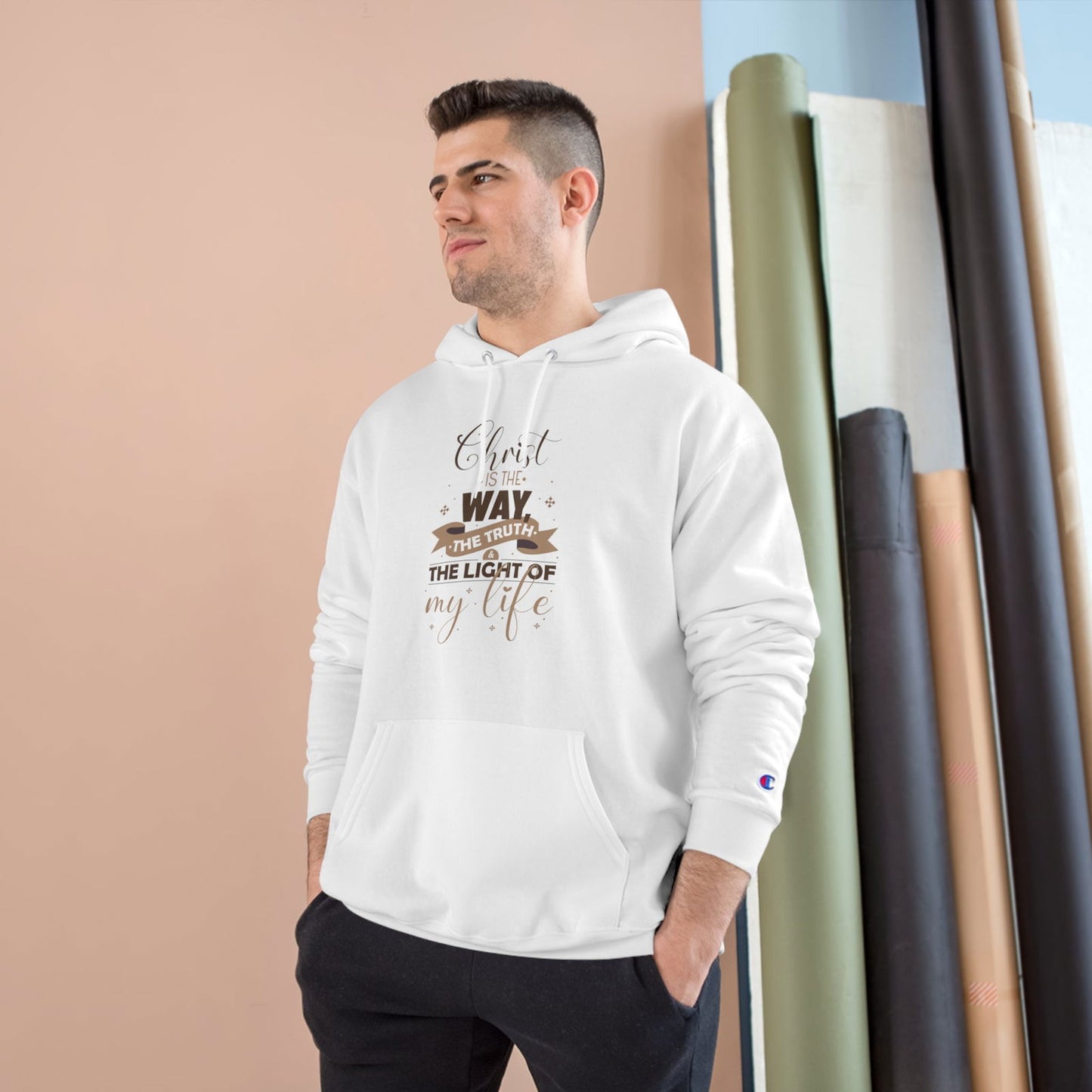 Christ Is The Way, The Truth, & The Light Of My Life Unisex Champion Hoodie - ClaimedbyGodDesigns