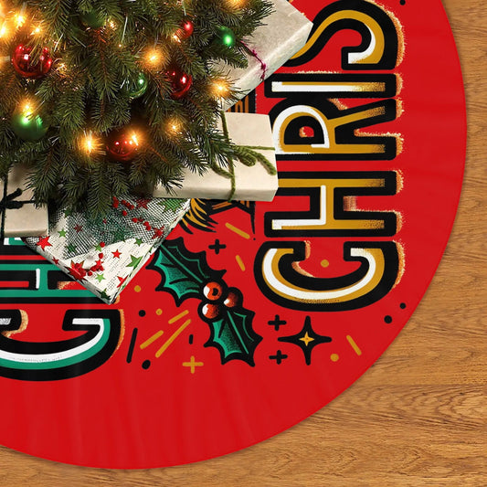 Christmas Begins With Christ Christian Christmas Tree Skirt - ClaimedbyGodDesigns