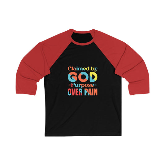 Claimed By God Purpose Over Pain Christian Unisex 3\4 Sleeve Baseball Tee - ClaimedbyGodDesigns