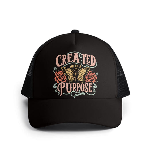 Created With A Purpose Purpose Christian Kids Hat - ClaimedbyGodDesigns