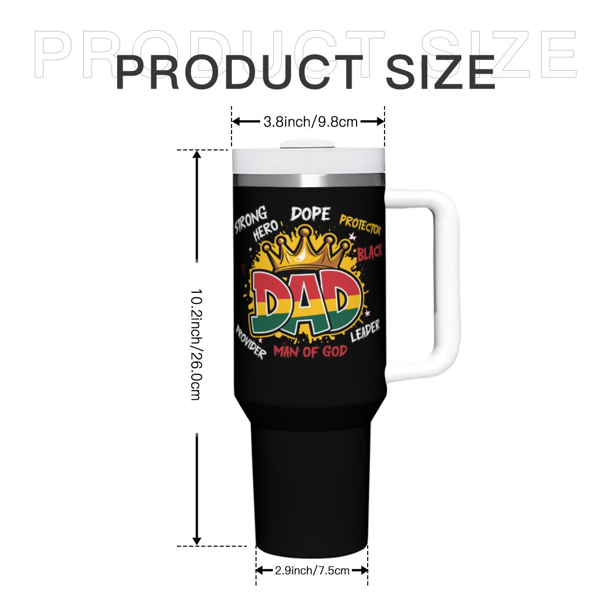 Dad Man Of Faith Juneteenth Stainless Steel Christian Tumbler 40oz - ClaimedbyGodDesigns