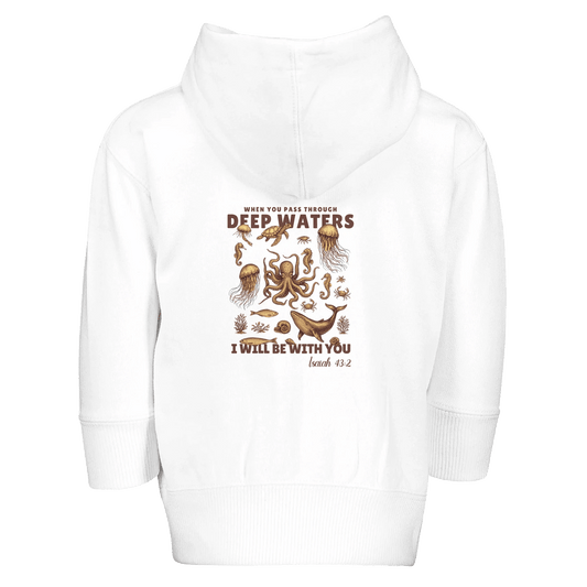 Deep Waters Christian Toddler Zip Fleece Hooded Sweatshirt - ClaimedbyGodDesigns