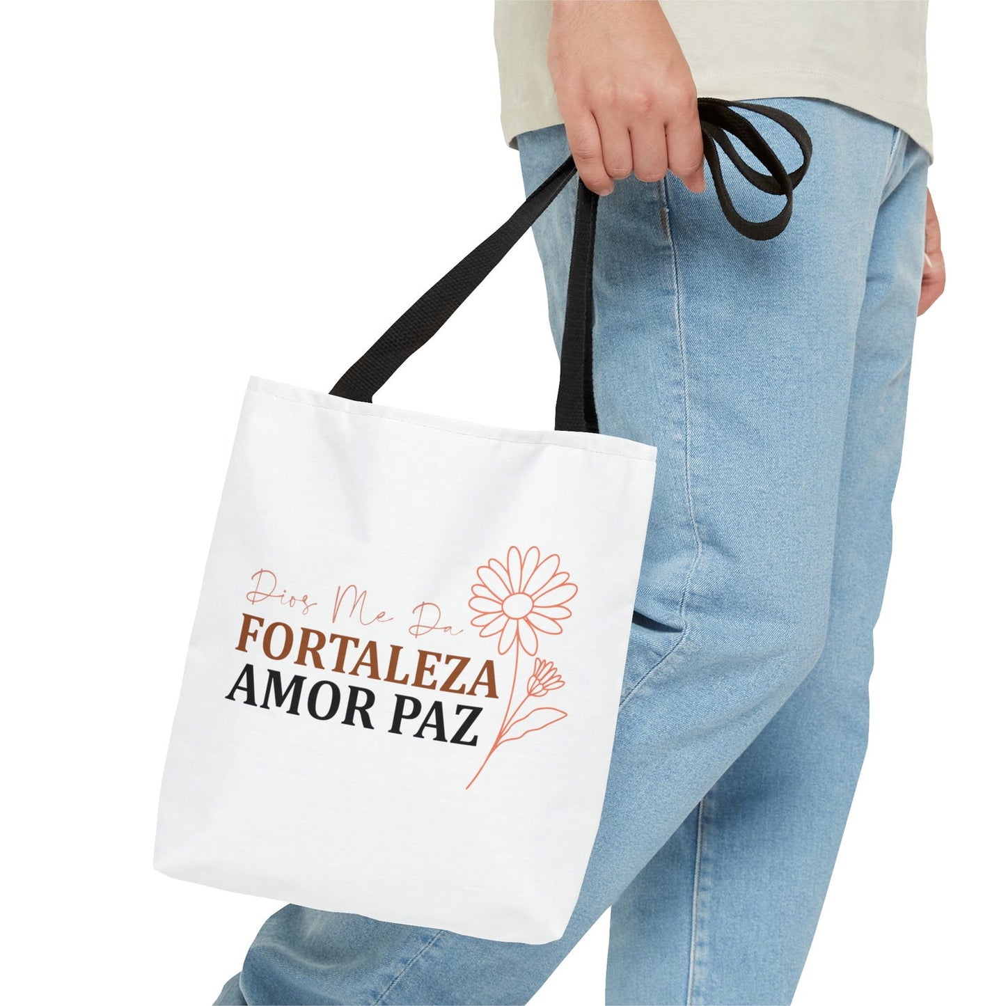 Dios Me Da Fortaleza Amor Paz Christian SPANISH Tote Bag - ClaimedbyGodDesigns