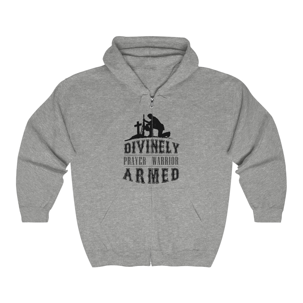 Divinely Armed Prayer Warrior Unisex Heavy Blend Full Zip Hooded Sweatshirt - ClaimedbyGodDesigns