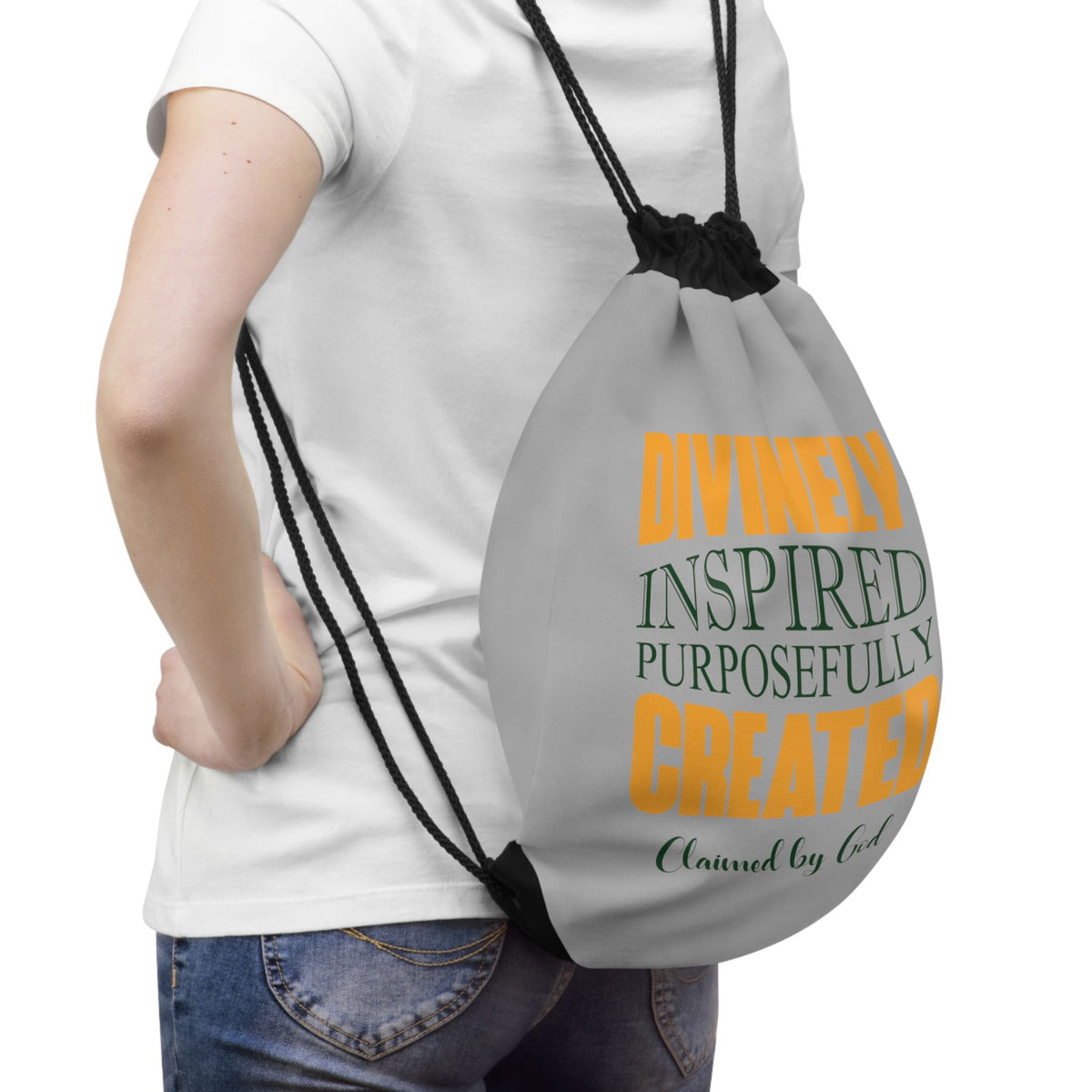 Divinely Inspired Purposefully Created Drawstring Bag - ClaimedbyGodDesigns