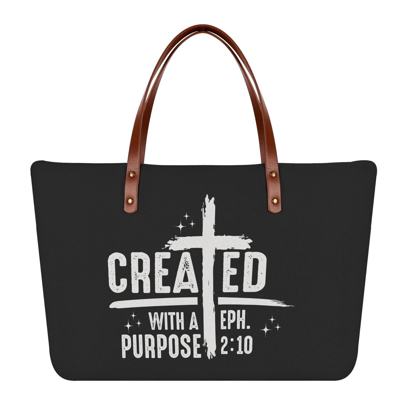 Ephesians 2:10 Created With A Purpose Christian Womens Comfort Tote Bag - ClaimedbyGodDesigns