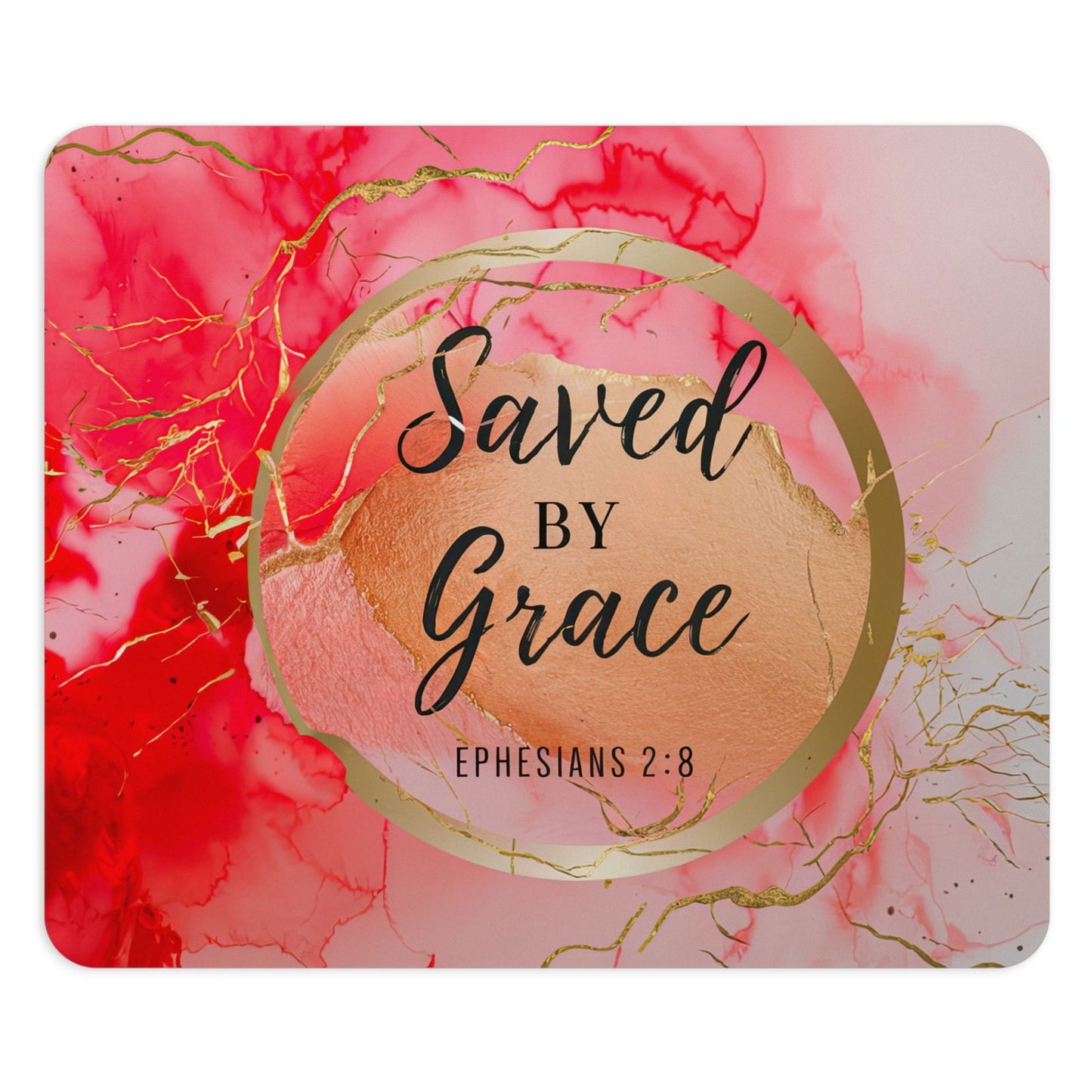 Ephesians 2:8 Saved By Grace Christian Computer Mouse Pad - ClaimedbyGodDesigns