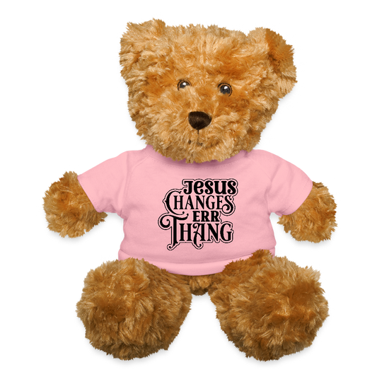 Faith-Based Plush Teddy Bear - He Changes Err Thang Design - ClaimedbyGodDesigns