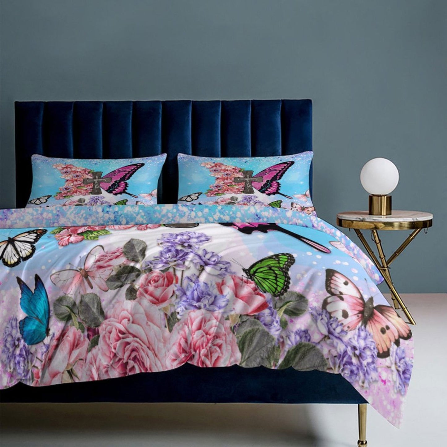 Faith 3-Piece Christian Comforter Bedding Set-86"×70"/ 218×177cm - ClaimedbyGodDesigns