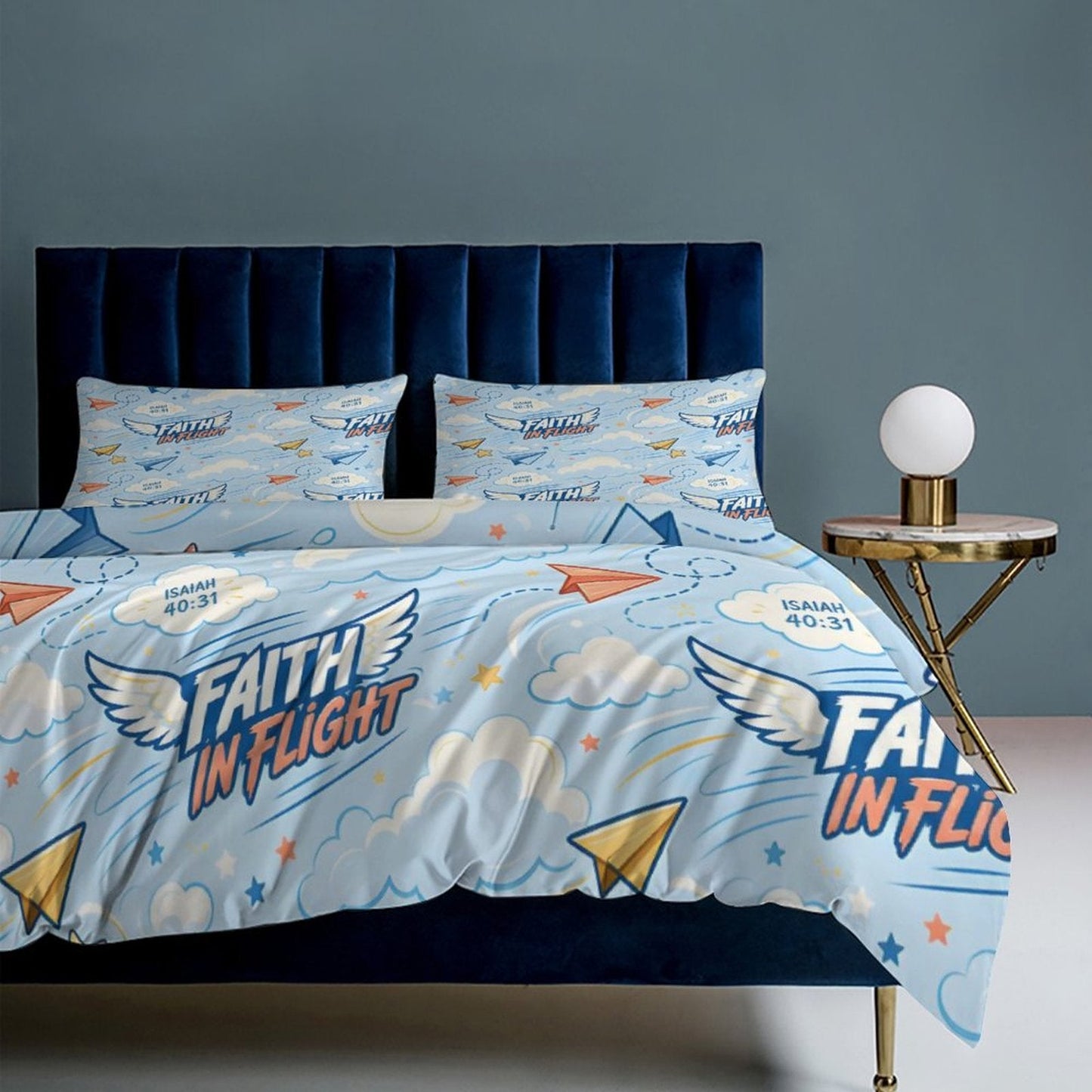 Faith In Flight Christian Kids 3-Piece Bedding Set-Full/Twin - ClaimedbyGodDesigns