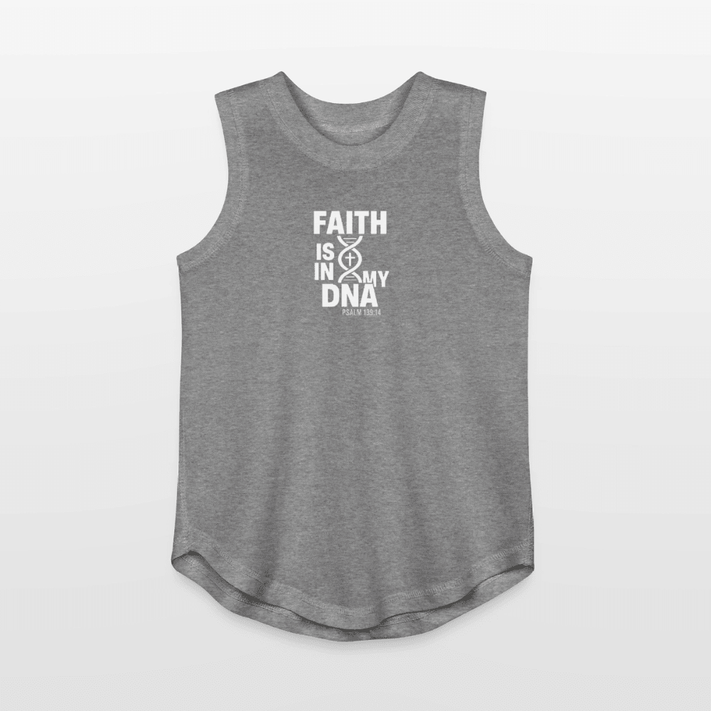 Faith Is In My DNA Youth Christian Girls Relaxed Tank Top - ClaimedbyGodDesigns