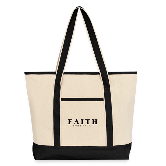 Faith Large Canvas Deluxe Christian Tote Bag - ClaimedbyGodDesigns