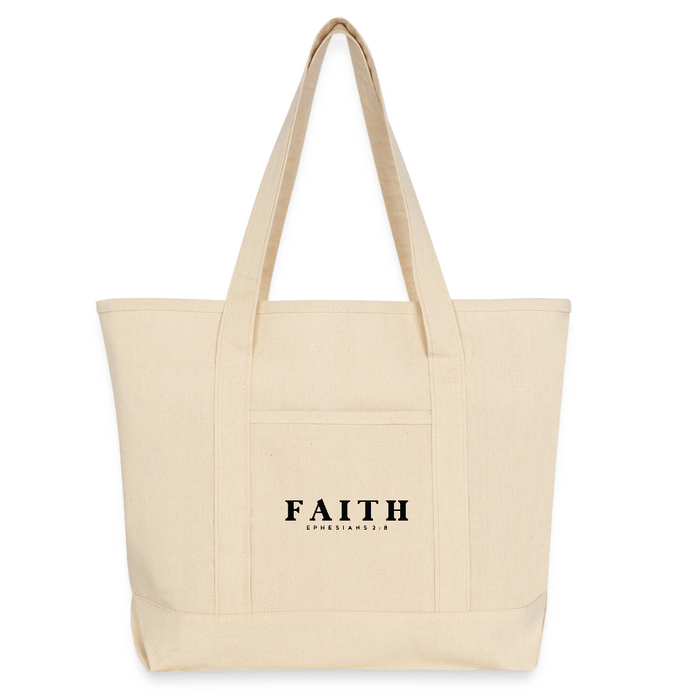 Faith Large Canvas Deluxe Christian Tote Bag - ClaimedbyGodDesigns