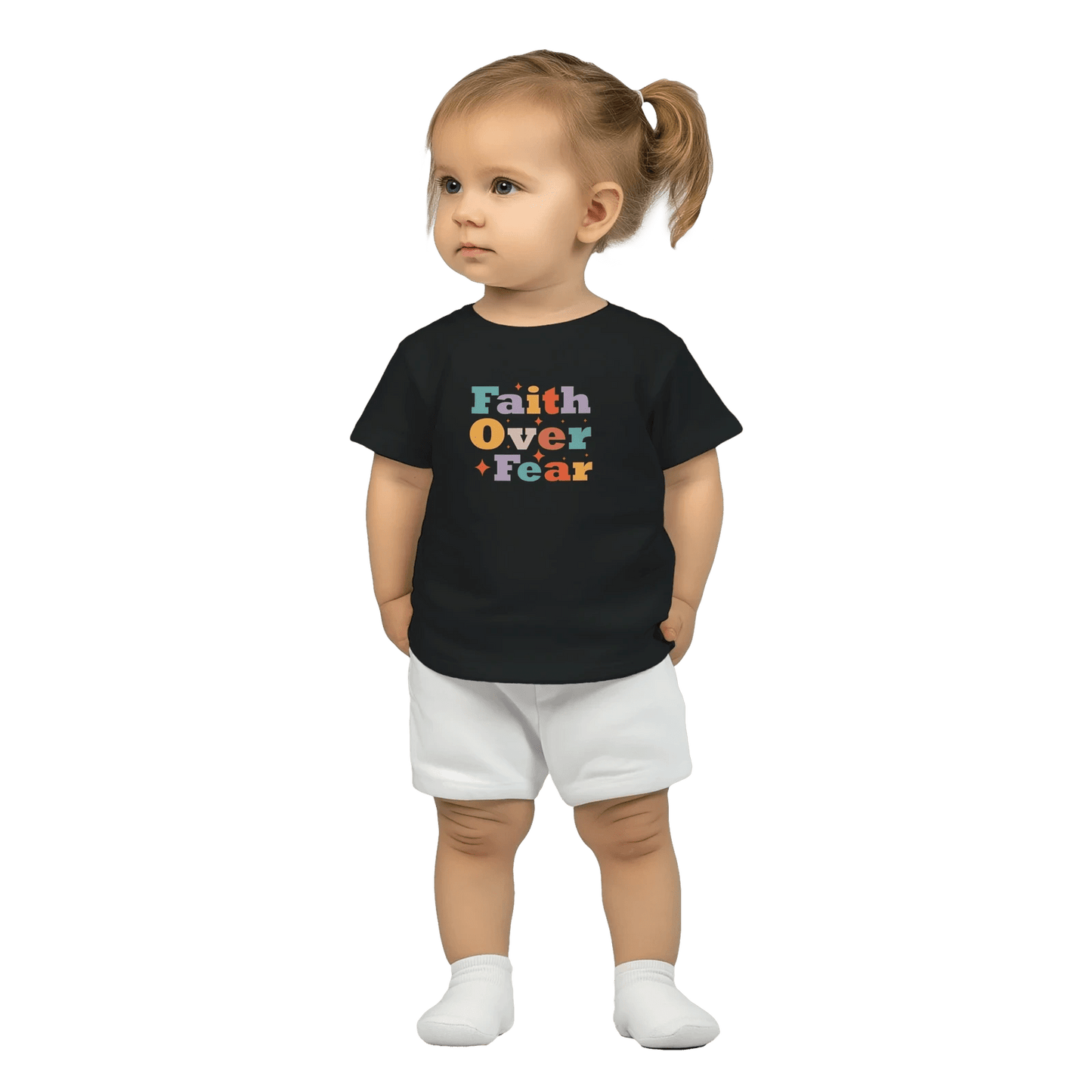 Faith Over Fear Christian Baby Crewneck T-shirt - ClaimedbyGodDesigns