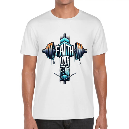 Faith Over Fear Mens Christian Gym T-shirt - ClaimedbyGodDesigns