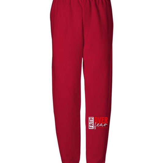 Faith Over Fear Youth Christian Sweatpants - ClaimedbyGodDesigns
