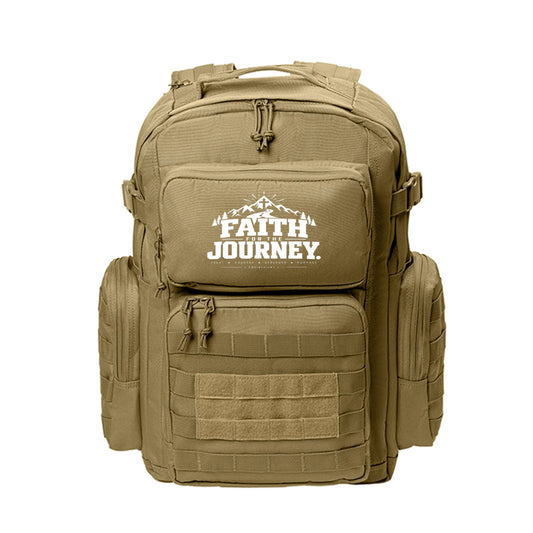 Faith for the Journey Christian Backpack | 2 Corinthians 5:7 Bible Verse Laptop Travel Backpack - Claimed by God Designs