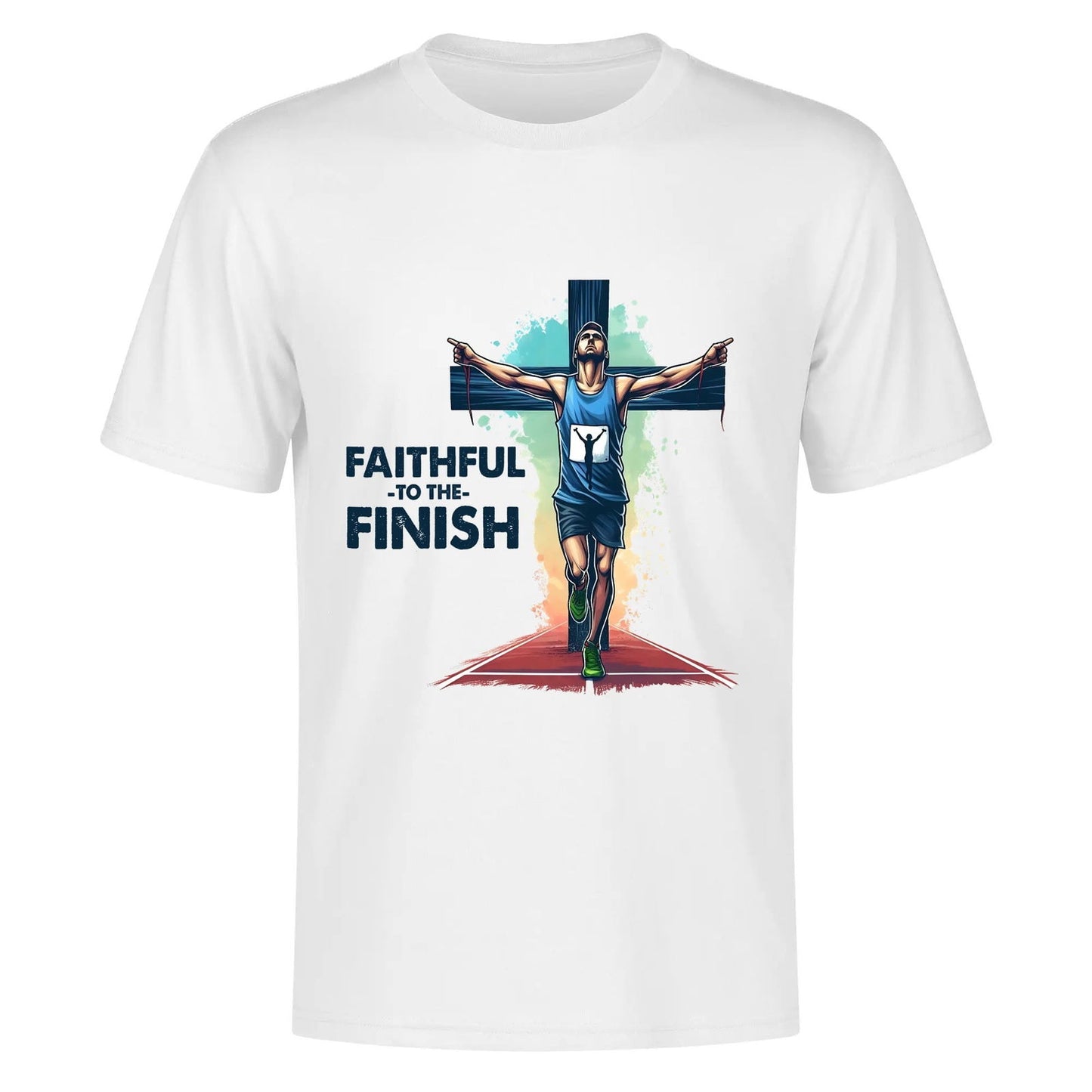 Faithful To The Finish Mens Christian Gym T-shirt - ClaimedbyGodDesigns