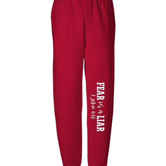 Fear Is a Liar Youth Christian Sweatpants - ClaimedbyGodDesigns