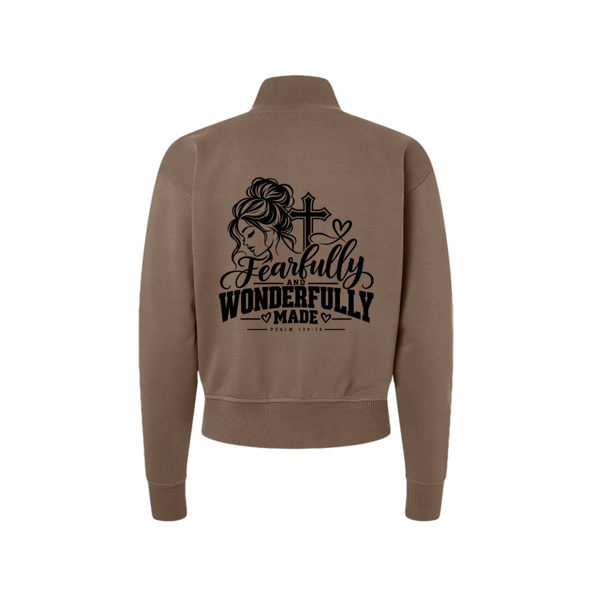 Fearfully and Wonderfully Made Women's Christian Zip Jacket | Psalm 139:14 - Claimed by God Designs
