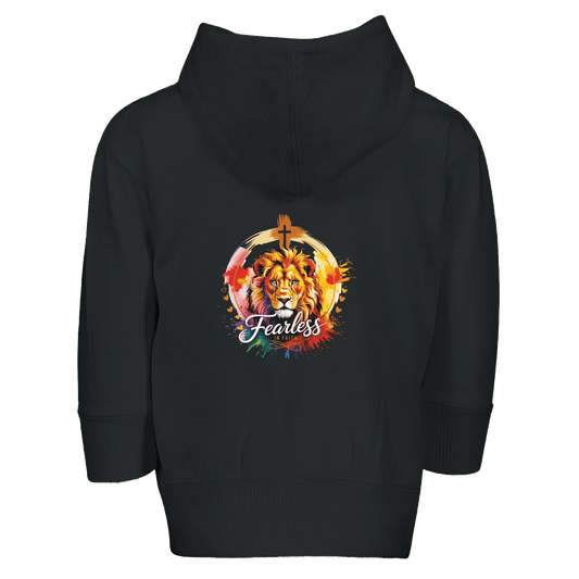 Fearless In Faith Christian Toddler Zip Fleece Hooded Sweatshirt - ClaimedbyGodDesigns