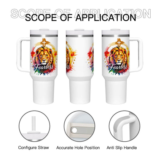 Fearless In faith Christian Stainless Steel Tumbler - ClaimedbyGodDesigns