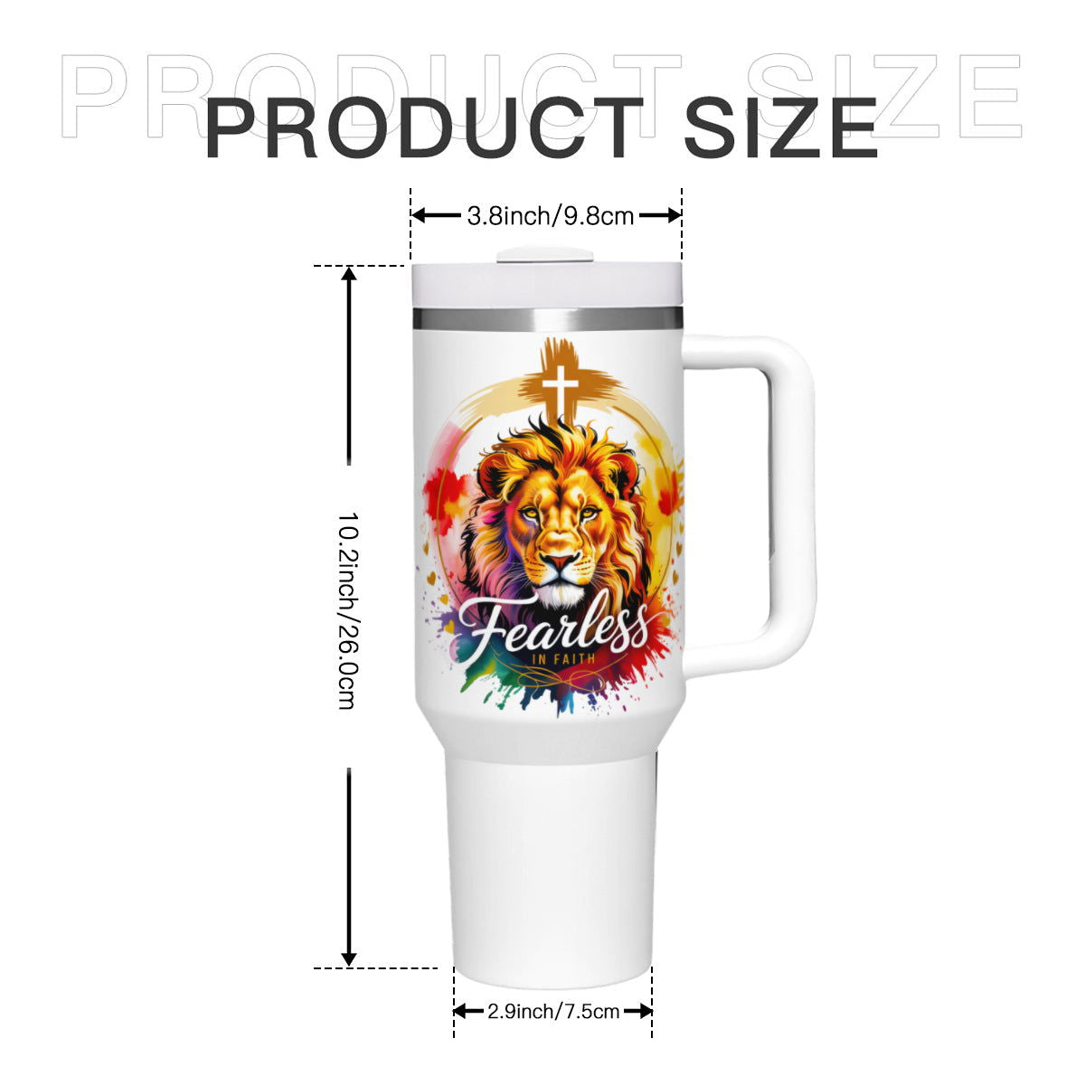Fearless In faith Christian Stainless Steel Tumbler - ClaimedbyGodDesigns