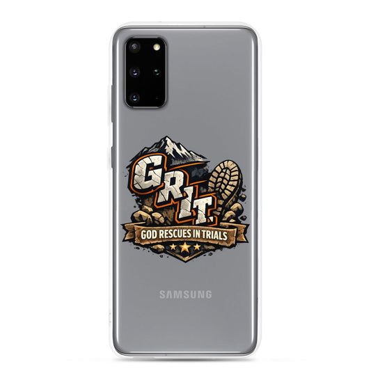 GRIT God Rescues In Trials Christian Clear Phonecase for Samsung® - ClaimedbyGodDesigns