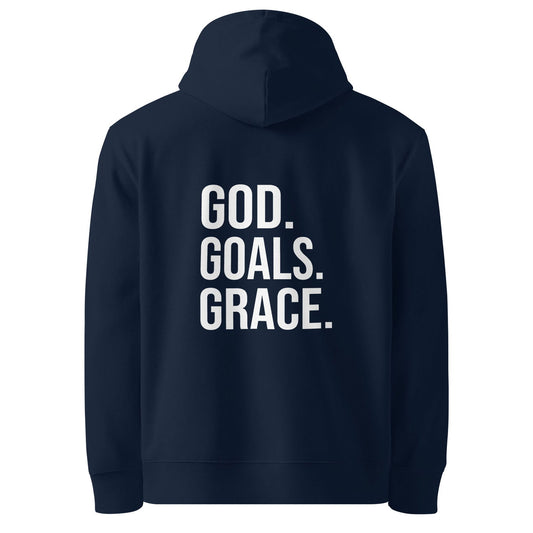 Goals Grace Christian Unisex organic hooded Sweatshirt - ClaimedbyGodDesigns