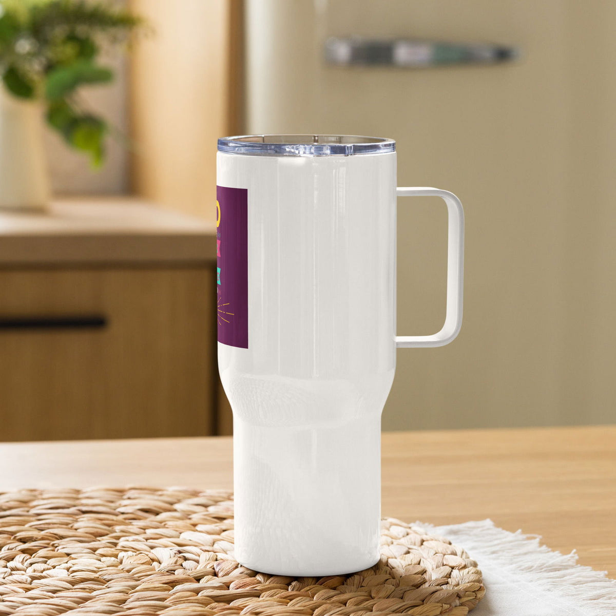 God Before Me No One & Nothing Can Stop Me Christian Travel mug with a handle - ClaimedbyGodDesigns