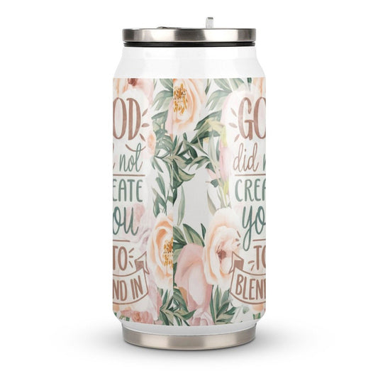 God Did Not Create You To Blend In Christian Stainless Steel Tumbler with Straw - ClaimedbyGodDesigns