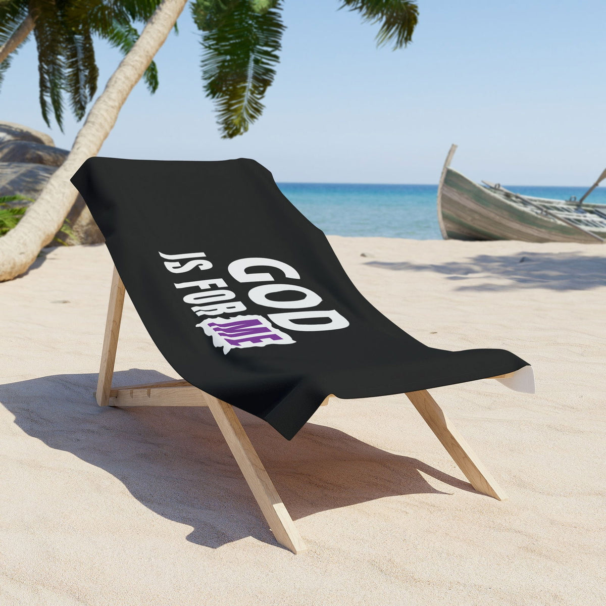 God Is For Me Christian Beach Towel - ClaimedbyGodDesigns