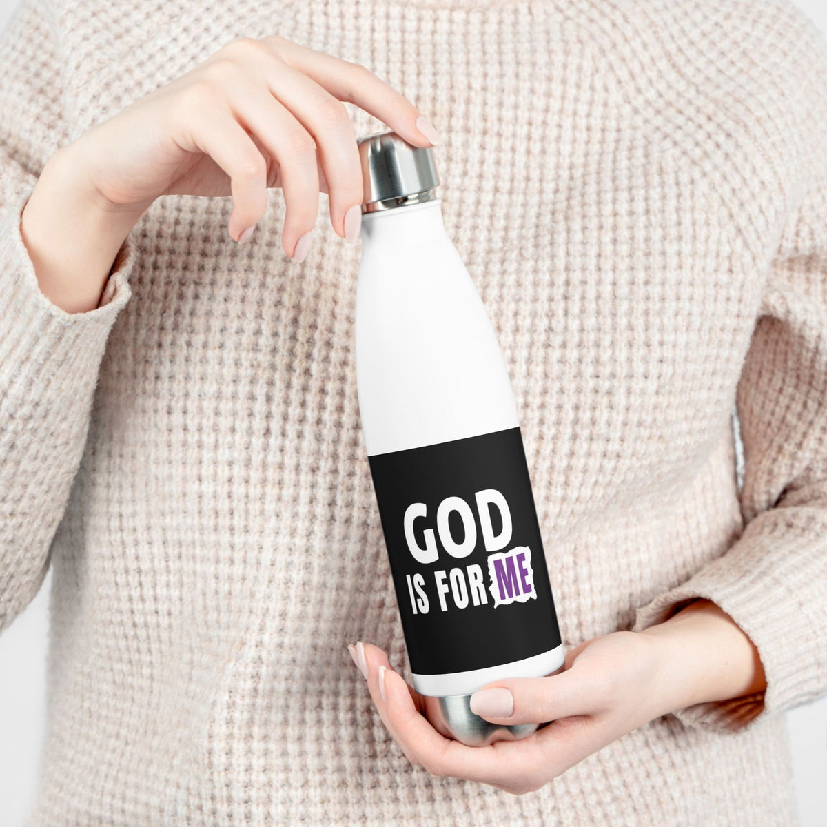God Is For Me Insulated Bottle - ClaimedbyGodDesigns