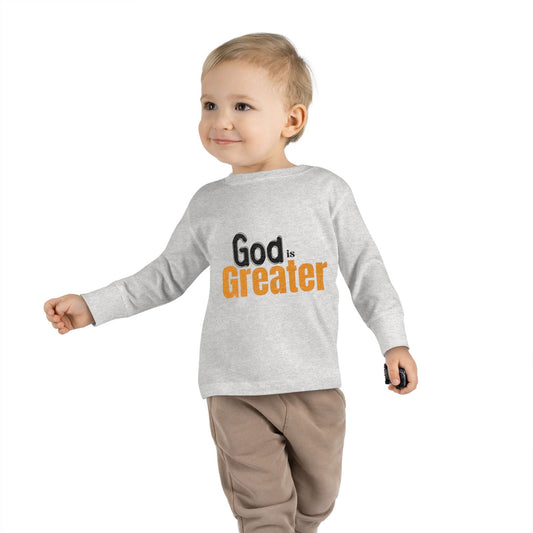 God Is Greater Toddler Christian Sweatshirt - ClaimedbyGodDesigns
