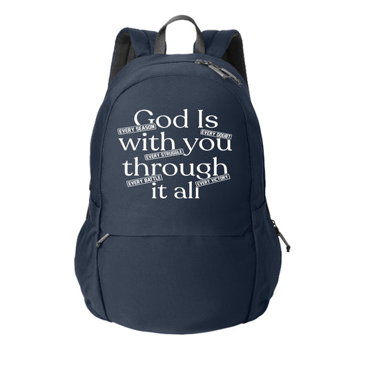 God Is With You Through It All Christian Backpack - ClaimedbyGodDesigns