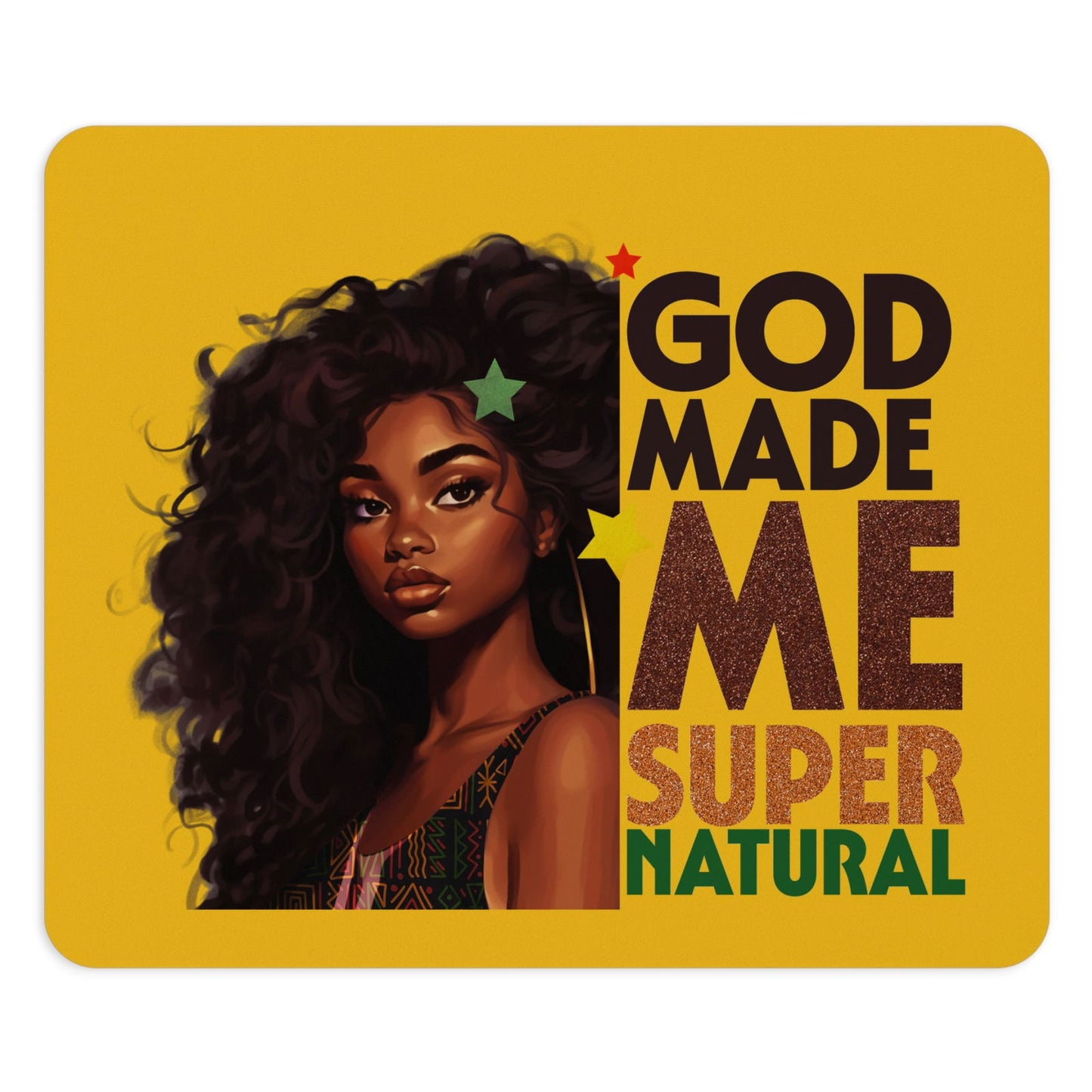 God Made Me Super Natural Christian Mouse Pad - ClaimedbyGodDesigns