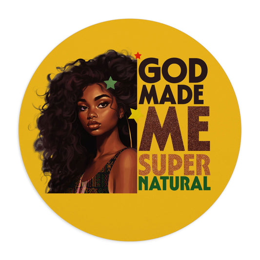 God Made Me Super Natural Christian Mouse Pad - ClaimedbyGodDesigns
