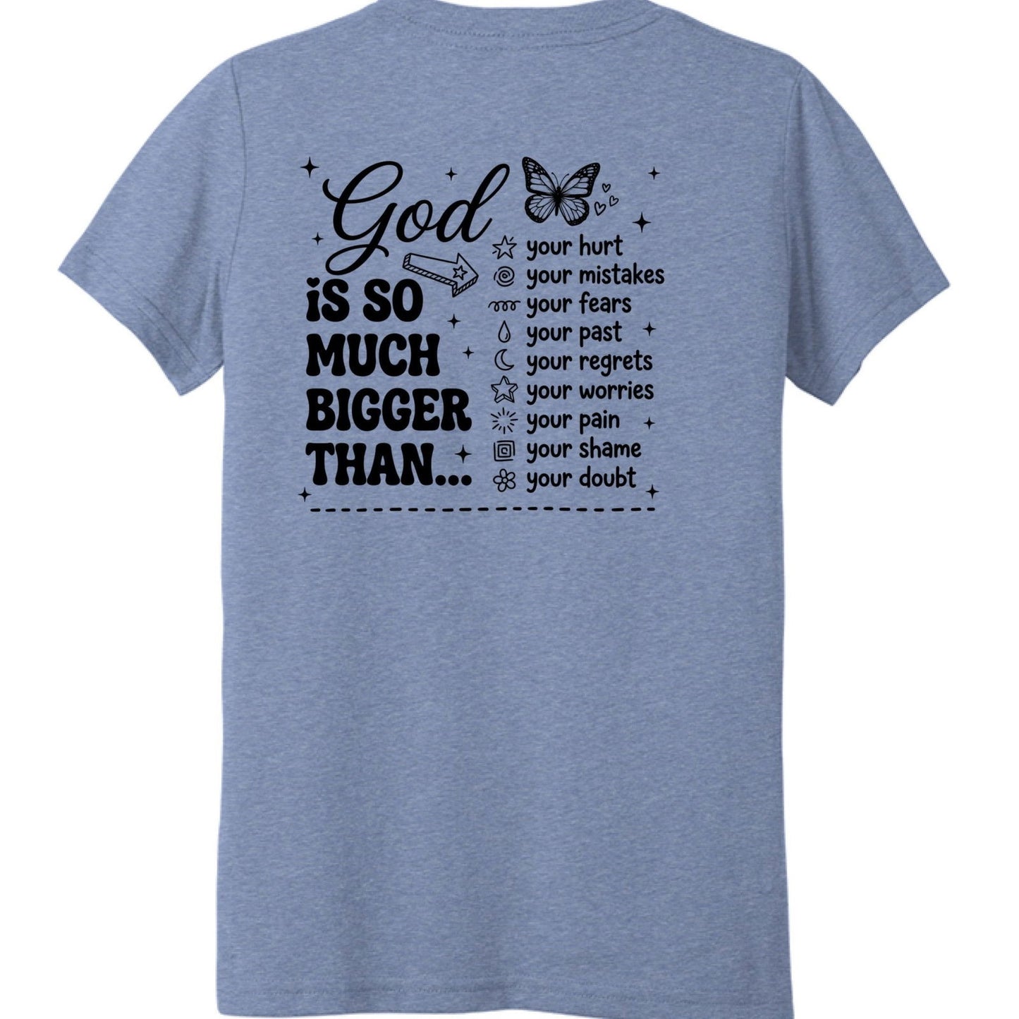 God is Bigger Youth Christian T-shirt - ClaimedbyGodDesigns