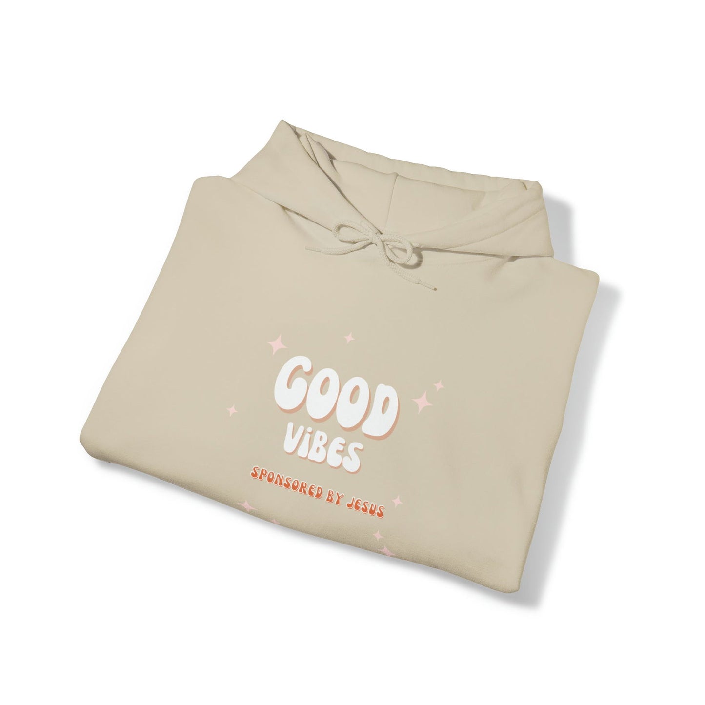 Good Vibes Sponsored By Jesus Unisex Hooded Sweatshirt - ClaimedbyGodDesigns